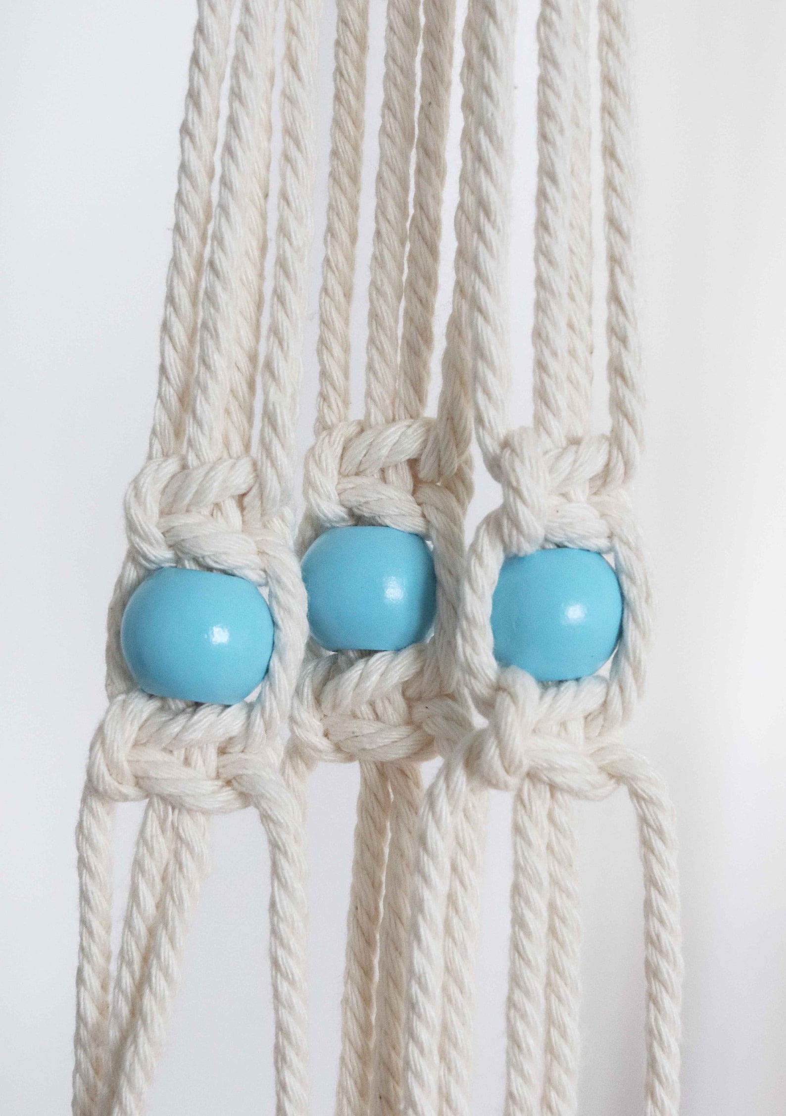 large hole beads for macrame on cotton rope